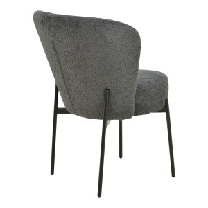 Scaun dining Houlian, tapițat cu material textil, Gri antracit/Negru, 46 × 66 × 89 cm - Img 2