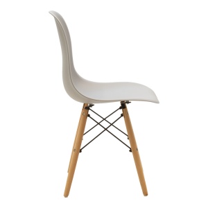 Scaun dining Julita, din polipropilenă, Gri/Natur/Negru, 46 × 52 × 81 cm - Img 3