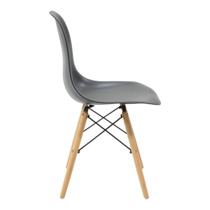Scaun dining Julita, din polipropilenă, Negru/Natur, 46 × 52 × 81 cm - Img 3