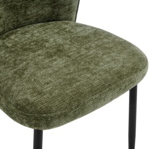 Scaun dining Mercy, tapițat cu material textil, Verde măsliniu/Negru, 57 × 60,5 × 79 cm - Img 8