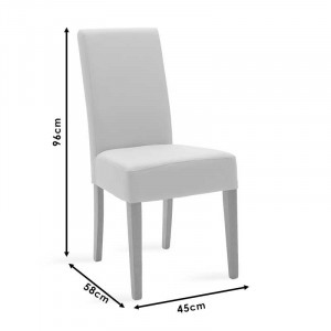 Scaun Ditta cu material textil gri - picioare din lemn, culoarea nuc - Img 7