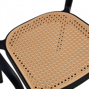 Scaun exterior Ember cu protectie UV plastic bej-negru 52.5x56.5x81cm - Img 6