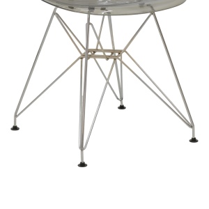 Scaun Model Adelle, Gri transparent/Argintiu, 46x55x81 cm - Img 6
