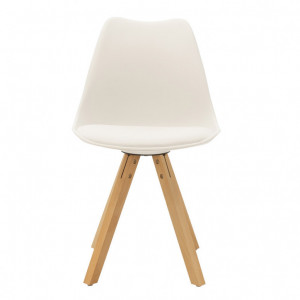 Scaun Model Caron, Alb/Natur, 48x55x80 cm - Img 4