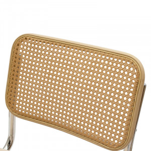 Scaun Model Lusy, Bej/Crom, 46.5x50x79.5 cm - Img 6