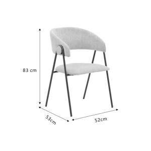 Scaun Model Rachele, Gri/Negru, 52x53x83 cm - Img 10