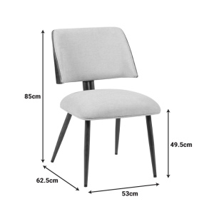 Scaun Ubane, bej/nuc, 53x62.5x85 cm - Img 6
