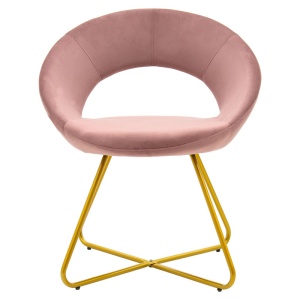 Scaun Valentina, roz/auriu, 65x60x82 cm - Img 4