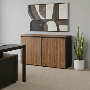 Set 2 Dulapuri birou identice Oscar, antracit, 160x40x80 cm