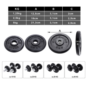 Set 2 gantere Songmics Negru 35x21.3x21.3 - Img 6