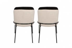 Set 2 scaune Model Dore, Crem/Negru, 54x55x86 cm - Img 4