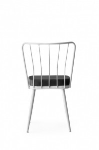 Set 2 scaune Model Star, Negru/Alb, 43x42x82 cm - Img 4