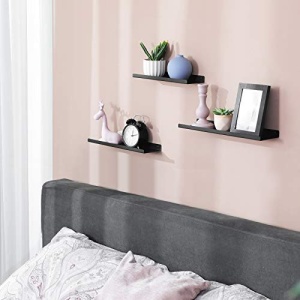 Set 3 etajere, Songmics, Negru, 40x11x2.5 cm - Img 3