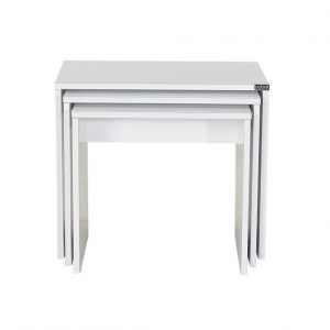 Set 3 Masute de Cafea Model Phan, 45x36x42/50x38x45/55x40x47 cm, Alb - Img 10