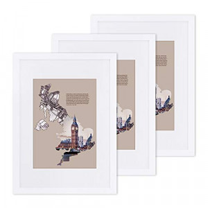 Set 3 rame foto, Songmics, Alb, 33x45.2x1.8 cm - Img 2