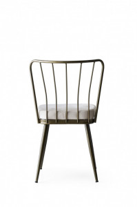 Set 4 scaune Model Star, Cupru/Alb, 43x42x82 cm - Img 4