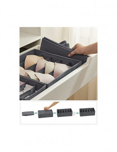 Set 8 organizatoare pentru sertare, Songmics, 32 x 10 x 32 cm, RUS08GY, Gri - Img 5