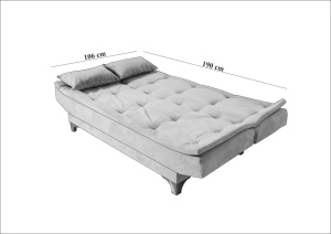 Set canapea extensibilă Kelebek Albastru inchis 190x90x85 cm - Img 13