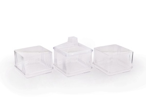 Set cutii de depozitare, 6 bucati Kareakrlk Transparent 10x10x49.5 cm - Img 3