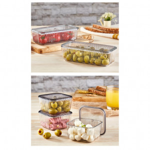 Set cutii de depozitare alimente (13 bucăți) Khvltseffaf - Anthracite, Antracit - Img 2