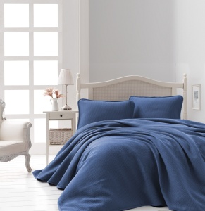 Set Cuvertura Pique Model Liv Dark Blue