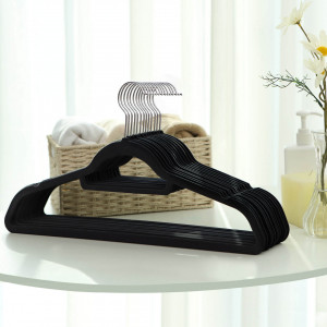 Set de 50 umerase de catifea, Songmics, Negru, 42.7x22x0.6 cm - Img 2