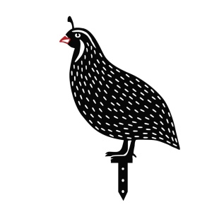 Set de accesorii metalice decorative pentru gradina Quails Negru 21x25 cm - Img 4