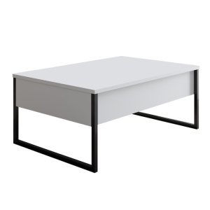 Set de mobilier pentru living Luxe, Alb Negru - Img 10