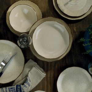Set farfurii servire, 24 bucati TradeShow Maro 25x25x3 cm - Img 1