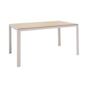 Set Masă de Grădină si 4 Scaune Nares-Clutch A, alb/natural, 140x80x72.5 cm - Img 2