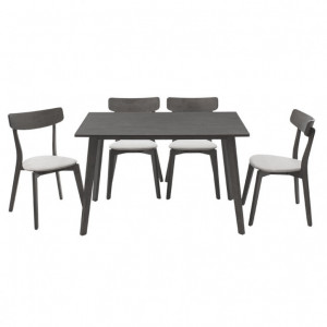Set Masa si Scaune Benson-Toto 5 Piese Gri Rustic 120x75x75 cm - Img 2