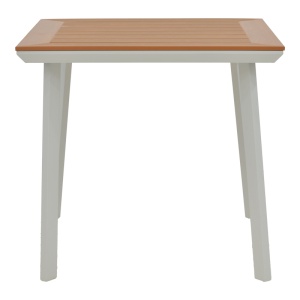 Set Masa si Scaune de Gradina, 3 Piese, Model Synergy-Pino, Natural/Alb, 80x80x74 cm - Img 7