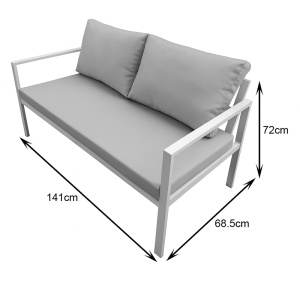 Set mobilier de grădină Gardenly, 4 piese, alb/bej - Img 6