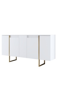 Set mobilier living Model Luxe, Alb/Auriu, 160x35x80 cm - Img 13