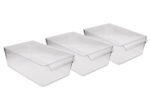 Set recipiente organizare frigider, 3 piese 727 Transparent 20x32.5x10 cm - Img 3