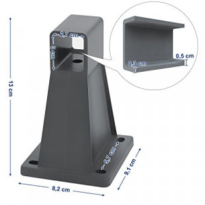 Suport de perete pentru fixarea jaluzelelor, Songmics, Gri, 13x8.2x9.2 cm - Img 4