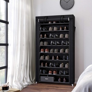 Suport pantofi Model Liv, Negru, 85x28x162 cm - Img 3