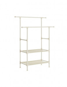 Suport pentru umerase cu rafturi, Songmics, Alb, 70 Kg, RDR02WT, 171 x 114 x 45 cm