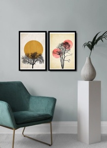 Tablou, 2 bucati 2Psctciz Multicolor 36x51 cm - Img 1