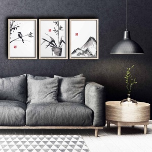 Tablou, 3 bucati 3PKCT Multicolor 38x53 cm - Img 1