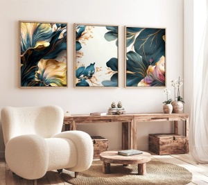 Tablou, 3 bucati Huhu217 Multicolor 50x70 cm - Img 3