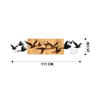 Tablou din lemn si metal Albatros Negru 111x25 cm - Img 7