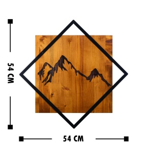 Tablou din lemn si metal Mountain Nuc 54x54 cm - Img 3