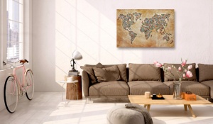Tablou din plută - Postcards from the World [Cork Map] 120x80 cm - Img 2