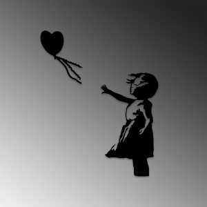 Tablou metalic Banksy Negru 105x85 cm - Img 5