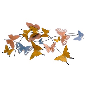 Tablou metalic Butterflies Multicolor 105x8x57 cm - Img 7