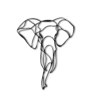 Tablou metalic Elephant Negru 52x41 cm - Img 3