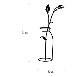 Tablou metalic Flower Negru 33x0.15x71 cm - Img 6
