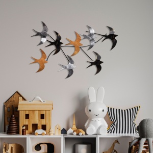 Tablou metalic Flying Multicolor 69x41x7 cm - Img 1