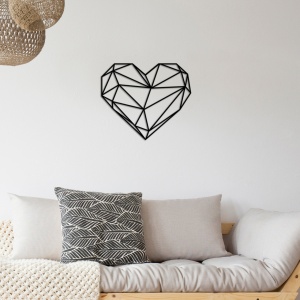 Tablou metalic Heart Negru 47x40 cm - Img 3